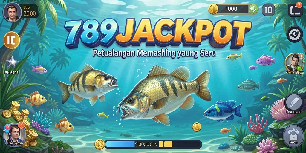 Gameplay memancing seru di 789JACKPOT dengan berbagai jenis ikan.