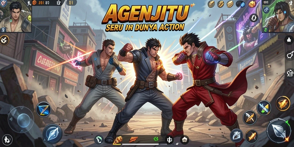 Tampilan gameplay AGENJITU yang mendebarkan dan penuh aksi.