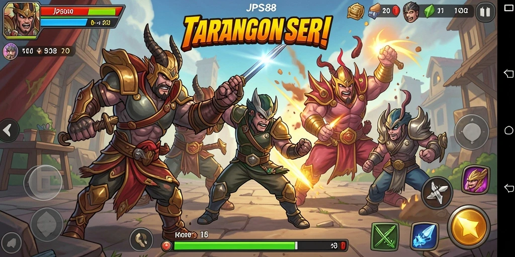 Screenshot JPS88 menampilkan aksi pertarungan yang intens dan karakter dinamis.