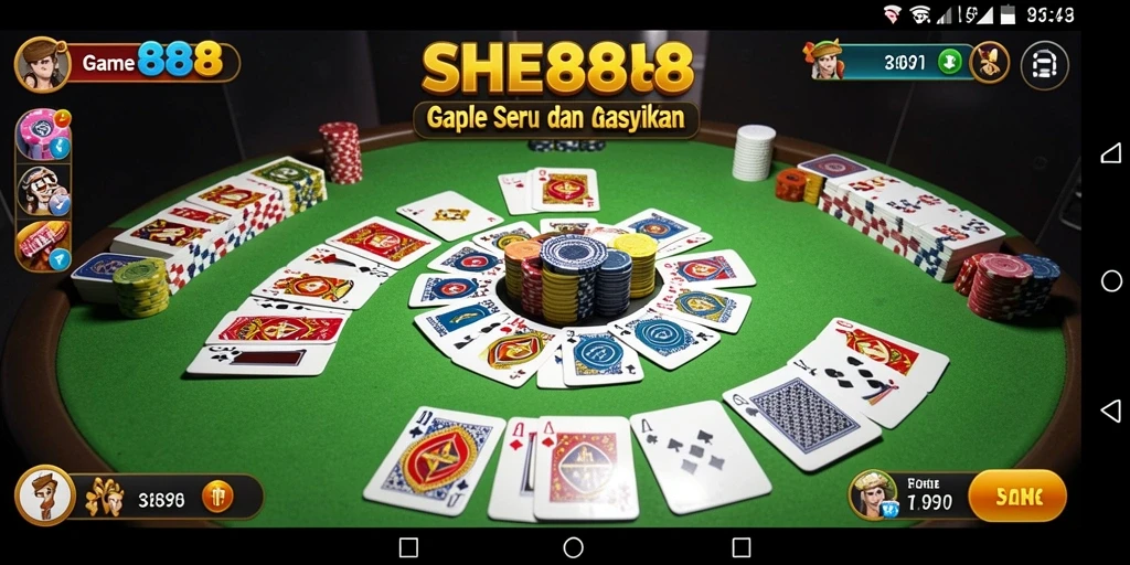 Screenshot gameplay seru dari permainan Gaple SHE888.