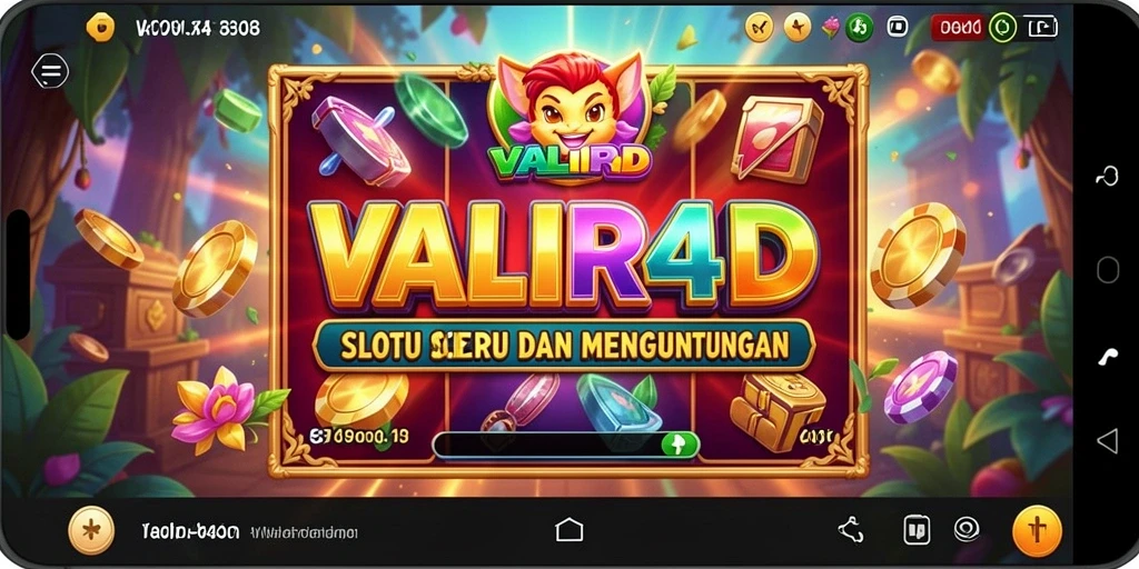 Screenshot utama VALIR4D menampilkan gameplay slot yang seru dan penuh warna.